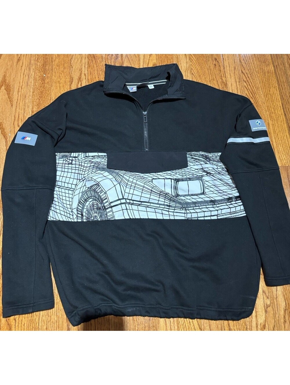 Puma x BMW M Motorsport Street Moto Men's Quarter Zip Pullover Sweatshirt L!!!